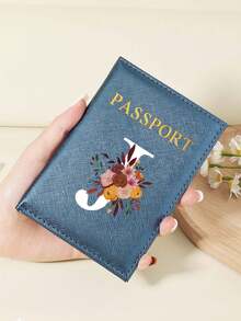 1pc A-Z 26 Letters Fashionable Letter Print Stylish Burgundy Passport Cover, Premium PU Leather Passport Wallet With Multi-Card Pockets For Credit Cards, Boarding Passes, And IDs Graduation - Burgundy - View 33