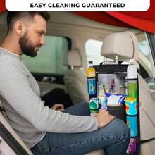 1/2pcs Car Back Seat Storage Organizer Bag With Touch Screen Tablet Holder, 10 Storage Pockets, Durable Seat Back Protector Pad - Black - View 12