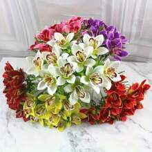 5/10 Stücke künstliche bunte Orchideen, künstliche Cattelan-Blumen, Fotografie-Requisiten, Tischdekoration für Zuhause, Hochzeit, Party, Dekoration, Valentinstag, Erntedankfest, Muttertag, Abschlussfeier