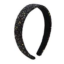 1/10pcs New Glitter Wide-Banded Headband, Colorful Gradient Top Knot Headband, Sweet Headpiece Suitable For Daily Commute, Work, School