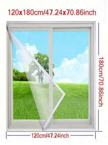 1 pieza de mosquitera autoadhesiva y reutilizable para ventanas, pantalla anti-mosquitos para ventanas, blanca, de tul, fácil de instalar, malla lavable de verano
