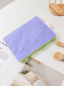 1Piece Corduory Makeup Bag Zippered Pouch Beauty Tool Storage Bag Corduroy Toiletry Bag Clutch Cosmetic Bag Corduory Makeup Pouch Portable Coin Purse Corduory Pencil Case For Gift Women Travel Bag Travel Essentials Gift Bags ,Birthday Gifts,Gifts For Friends And Teachers,Home Decor,Bathroom Livingroom Bed Room Decor,Bathroom Organizer,Jewelry Organizer,Lip Oil Organizer, - Multicolor - View 15