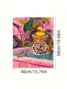 1 Set Badezimmer Leoparden-Themen DIY Digitale Ölgemälde-Set, sorgfältig gefertigtes Ölgemälde um Ihre Persönlichkeit auszudrücken. Verwenden Sie Farben um Ihr Leben zu dekorieren und Ihre Individualität zu zeigen. Beginnen Sie Ihre Kunstkarriere. 40*50CM
