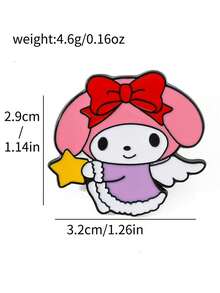 1pc/5pcs Sanrio Cartoon Brooch Set, Includes Kitty, Pompompurin, Bowknot Design Metal Badge, Fashion Apparel Accessories - Multicolor - View 18
