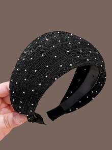 1 件女士新款黑色和灰色宽网眼水钻头带发饰、发带、发箍头带 - 彩色 - 查看 11