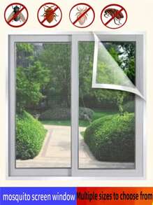 Mosquitera para ventana, reutilizable, de malla premium, protección contra mosquitos e insectos, ventilación y prevención del polvo, fácil de instalar
