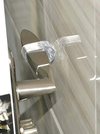 PVC Transparent Door Handle Bumper Guard, Anti-Collision Ring, Door Handle Bumper Protector - Select Different Hole Diameter Based On Door Handle Thickness, Not Universal