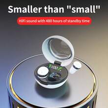 Nouveaux écouteurs sans fil mini, design intra-auriculaire super petit, haute qualité sonore et élégant, affichage du niveau de batterie, convient aux hommes et aux femmes pour le sport, la course, l'écoute de musique et le visionnage de vidéos