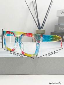 Nuevas gafas de montura grande con estampado floral colorido vintage de TR, sin receta, gafas decorativas sin receta de moda y estilo para amantes del streetwear, fotografía al aire libre y pasarela - Multicolor - Ver 9