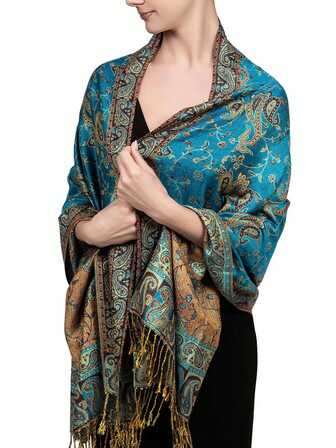 1 件女士波西米亚佩斯利提花围巾 - 复古防晒罩衫，带多功能头巾，轻便时尚配饰，适合日常使用