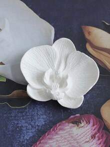 1 件全新玫瑰形硅胶模具，3D 蝴蝶兰花香皂蜡烛装饰工具模具，树脂和聚合物粘土工艺及 DIY 装饰品，手工礼品制作用品，适用于婚礼毕业生日派对装饰 - 白色A - 查看 4