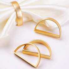 Gold Napkin Rings Set Of 12, Semicircle Metal Gold Napkin Holder Buckles, Fall Thanksgiving Christmas Napkin Rings, Napkin Rings For Dinner Table Decor, Wedding, Banquet, Party, Easter