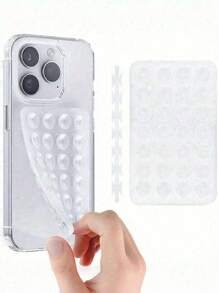 1pc Silicone Phone Sticky Grip Handle, Suction Phone Case Stand, Hands-Free Sticky Phone Handle For Selfie And Video, Mobile Finger Grip Stand