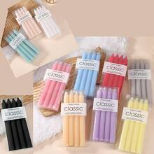 Box Of 4pcs Modern Minimalist Taper Candles,20cm/25cm Tall,Multi-Color Optional,Fragrance-Free Design For Festive Party & Home Decor, Gift Box,Festive Party Ambiance Candles,Suitable For Easter Day,Father's Day,Mother's Day,Weddings,And Various Other Holidays,Dinner Table Decorations, Birthday Party,Romantic Candles,Men&Women Gift,Outdoor Picnic Emergency Lighting Candle - Multicolor - View 2