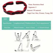 Yoga Elastic Resistance Band With 8 Segmented Stretching Rope, Home Fitness, Pilates Training