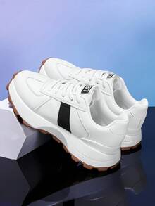 Sepatu Sneakers Chunky Modis untuk Remaja, Sepatu Sneakers Kasual Nyaman untuk Olahraga/Lari - Putih - View 4