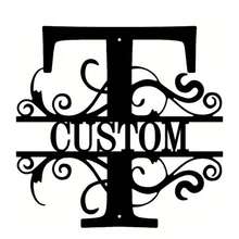 1 Fine Metal Art Logo - Personalized Last Name Logo, Name Design, Home Decoration With Custom Initials Thumbnail, Classic Style, Wall-Mounted Wall Art Decoration For Theme Parties, Perfect Heartfelt Gifts For Friends And Family