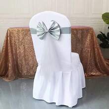 1pc Chair Back Decoration Bowknot, No Need To Tie, For Wedding, Party, Chair Cover - Multicolor - View 1