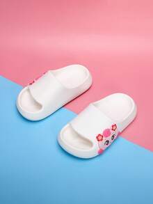 Kids Foam Slippers, Lightweight Non-Slip Soft Bottom Cute Cartoon Middle/Big Children Home Casual Quick-Drying Slide Sandals, Minimalist Design For Boys & Girls Beach