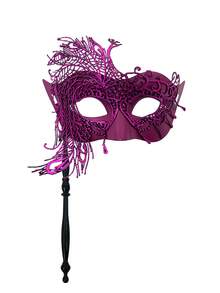 Women's Mask Handheld Peacock Masquerade Mask With Handle, Venetian Halloween Costume Mask For Ladies Party Decor - A - View 2