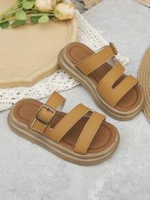 Kids Anti-Odor Anti-Slip Casual Slippers, Soft Bottom Outdoor Sandals For Boys & Girls, Summer - Brown - View 3