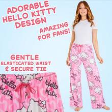 Hello Kitty Pyjama Bottoms Comfy Elasticated Waist Loungewear Breathable PJ Gift - Pink - View 4