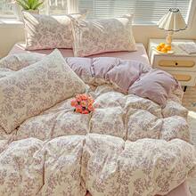 1 件柔软舒适的小碎花双层纱布羽绒被套，可机洗，简约风格 - 彩色 - 查看 9