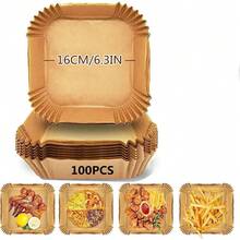 NetHong Air Fryer Accessories Kit - 2 Stainless Steel Rack & 100 Pcs Non-Stick Air Fryer Disposable Paper, BPA F.Ree & Dishwasher Friendly - Silver - View 6