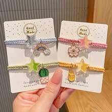 Hair Ties For Girls, Cute Hair Bands Soft Elastic Ponytail Holders Hair Accessories For Toddlers Kids Teens - Yellow - View 2