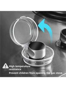 2 件/5 件透明炉灶旋钮盖 - 用儿童安全锁保护小孩，适用于烤箱/炉灶/燃气灶 - 婴儿/幼儿厨房防护罩 - 检查尺寸 - 彩色 - 查看 3