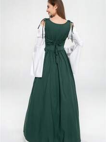 Women's Vintage European Royal Palace Princess/Queen Costume, Suitable For Drama Stage Play Performance, Holiday Costume Halloween, Party Dress - Green - View 5