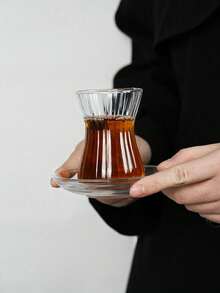 1 件套奢华小众土耳其咖啡杯碟套装，欧式花茶杯，红茶杯带碟，下午茶玻璃杯，返校 - 彩色 - 查看 9