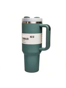 STANLEYSINCE 1913 40 Oz Stainless Steel Tumbler Double Wall Vacuum Insulated Portable Drinking Cup Travel Iced Coffee Mug Summer Drinkware With Handle And Straw, Perfect For Travel, Home, Office, Gift, Ice Drinks And Hot Drinks - 40oz - 查看 9