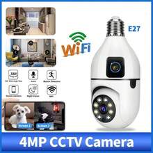 E27 白色 1080P 灯泡摄像头，2.4G 无线 WiFi 监控摄像头，带 360° 运动跟踪，支持双向音频、云存储和 Micro SD 卡 - 非常适合婴儿、宠物监控和家庭安全，是绝佳的节日礼物 - 白色 - 查看 6