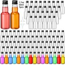 48pcs 25ml 50ml Mini Liquor Bottles Set, Mini Empty Plastic Shot Bottles, Airtight Spirit Bottle With Caps Mini Wine Bottles, Bar Party Supplies Thanksgiving, Halloween, And Christmas Are Applicable Durable Multi-Use For Juice, Sauces, Coffee
