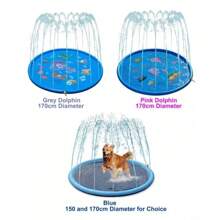 Alfombra antideslizante para salpicaduras para perros, piscina para perros con acolchado grueso, alfombra rociadora antideslizante, juguete de agua de verano para mascotas, alfombra resistente para juego de agua para perros grandes, estera de juego de agua para patio trasero.
