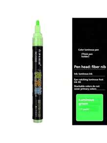 1 pieza Bolígrafo marcador de acrílico luminoso, pincel para pintura de graffiti luminoso de colores DIY y creativo. Disponible en 8 colores. Muy adecuado para pintura de tela y crear un ambiente animado en fiestas. De vuelta a la escuela
