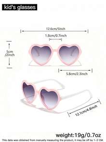 1pc Girls 4-10Y Cute Heart Frame Fashion Fashion Glasses, Suitable For Party, Vacation, Travel, Spring New Arrival