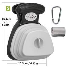 1 Piece Dog Poop Picker - Poop Clip - Easy To Carry (Includes 3 Rolls = 60 Plastic Trash Bags) - Foldable Trash Cleaner - Portable Hiking Clip Pet Poop Clip - Enjoyable Dog Walking - Trash Bags Can Be Stored Inside The Container Dog Poop Picker Dog Poop Scoop, Suitable For Small And Large Dogs