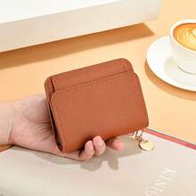 女孩短款钱包，时尚手拿包，多卡槽，拉链零钱包 - 彩色 - 查看 9
