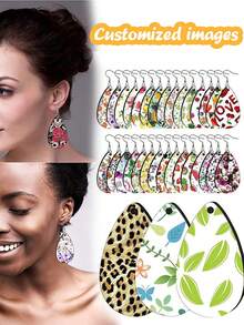 1 Paar personalisierte Bild-Ohrringe, rund/tropfen-/herz-/dreieckförmig, geeignet für Sommer Strand, Deko-Accessoires für Fotografie, personalisierte Acryl-Ohrringe, bohemian-vintage europäischer und amerikanischer Stil Ohrringe, übertrieben modische Ohrringe, Geschenk für Freundin, gravierte Armbänder für beste Freundin, das bedeutungsvollste Geschenk