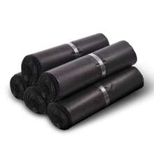 50 opakowań czarnych torebek wysyłkowych z polietylenu - super wytrzymały materiał PE, samoprzylepny klej, wodoodporny, krawędzie, bardzo duży rozmiar do pakowania hurtowego na powrót do szkoły