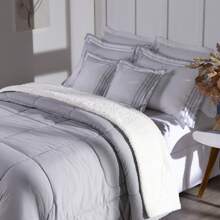 Double-Sided Sherpa Blanket With Soft Queen Bedspread 400 Thread Count + Pillowcases And Pillow Covers Soft Touch Fabric Warms