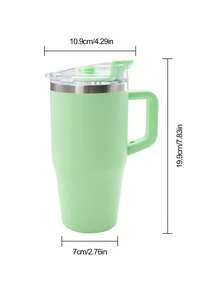 1pc 20oz Tumbler With Handle And Staw,Stainless Steel Double Wall Insulated Cup,Sprayed Lacquered Cup With Sealed Leak-Proof Air Pressure Gland, Friends And Family Gift Cup, Outdoor Drinking Equipment, Fitness, Travel, Home, Office. Water Bottle - Multicolor - View 9