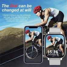 SIMSONLAB 2026升级版钢带硅胶智能手表，男女通用，带蓝牙通话、可自定义表盘和计时器功能 - 粉色 - 查看 6