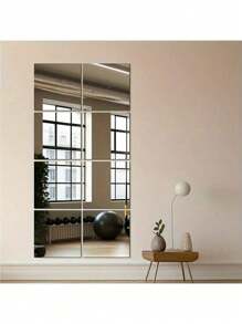 2/4/6/8pcs Classic Style Frameless Wall Mirror Tiles, Full Body Mirror Stick On Dormitory Wardrobe Mirrors, DIY Assembly For Home Gym, Bedroom Wall Installation Best Gifts Valentine Day Birthday Graduation Home Decor Back To School Room Decor School Supplies