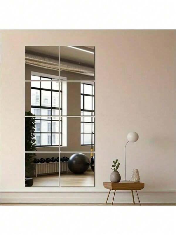 2/4/6/8pcs Classic Style Frameless Wall Mirror Tiles, Full Body Mirror Stick On Dormitory Wardrobe Mirrors, DIY Assembly For Home Gym, Bedroom Wall Installation Best Gifts Valentine Day Birthday Graduation