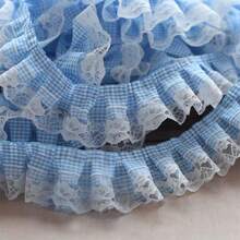 Plaid Lace Pleated Lace Trims. Suitable For DIY Headbands, Hats, Shoes Decoration Materials - Multicolor - View 3