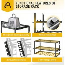 Yeabett Werkzeug Wandhalterung Akkuschrauber Halterung Werkzeugspeicher Aufbewahrung 3 Ebenen WerkzeugstäNder mit Schraubendreher Halter 4 Bohrerhaltern für Garage Werkstatt 42*20*24cm 2 Pack - Gelb1 - Übersicht 3