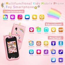 RIVGOT Children's Smart Phone With Dual Camera, Games, MP3, USB Chargeable, Multi-Filters And Stickers, Suitable For 3-12 Years Old Boys And Girls, Kids Camera Toy, Back To School And Birthday Gift